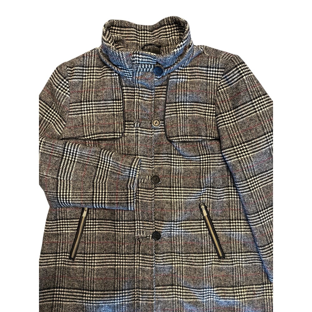 d.e.t.a.i.l.s INTL Women's Sz XXL Plaid Wool Blend Overcoat Lined Zip Pockets - Picture 9 of 14